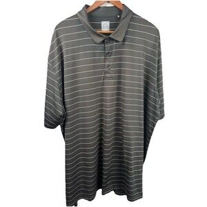 Callaway Polo Shirt Opti Dri Mens 3X Brown Striped Golf Wicking Stretch Sport